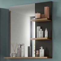 Spiegel Canu Xonox met Opbergplanken - 63x73x16 cm - Basaltgrijs