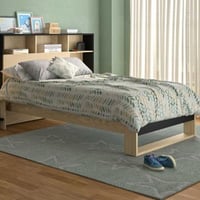 Eenpersoonsbed Nael - 90x200cm - eikdecor/zwart