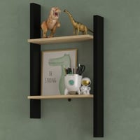 Wandrek Nael - 44x22x93cm - eikdecor/zwart