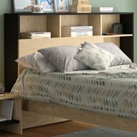 Achterbouw voor eenpersoonsbed Nael - 146x22x104cm - eikdecor/zwart