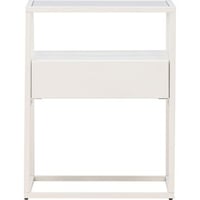 Bijzettafel Fortaleza Venture Design - Staal & Glas - 40x40x51cm - Wit