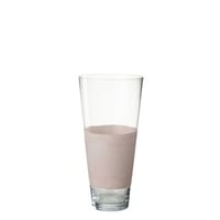 Vaas delph glas transparant/lichtroze medium