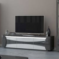 Tweede kans Tv-meubel Teo 180cm 3 deuren - hoogglans antraciet/wit 