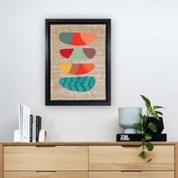 Leao Jute Canvas Schilderij | Veelkleurig | 100% Houten Kader