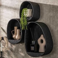 Set van 3 wandschappen Licorice-liquid metal