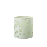 Windlicht bloemen glas groen extra large