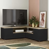 Tv-meubel Cleo 130cm - zwart/eik