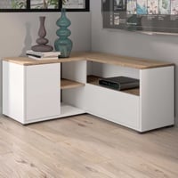 Tv-meubel Pilar 90x90cm met 2 deuren - wit/eik 