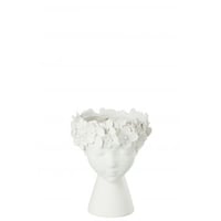 Bloempot kop resine wit small