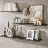 Antiek Bronzen Ferro Wandplankenset - 3D Structuur, Modern Strak Ontwerp
