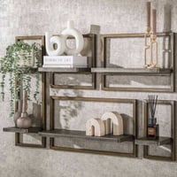 3D Ferro Wandplank Set/5 - Antiek Brons