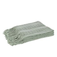 Plaid gebreid acryl licht groen