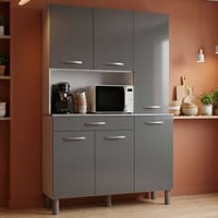 Buffetkast Eko met 6 deuren & 1 lade - hoogglans grijs