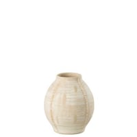 Vaas rond steengoed beige small