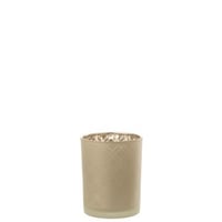 Windlicht geometrisch glas beige medium