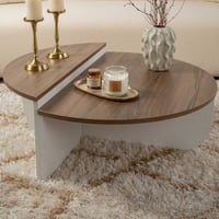 Salontafels Orion - 60x90x30cm - set van 2 - walnoot/wit