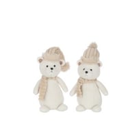 Beer hoed sjaal textiel beige small assortiment van 2
