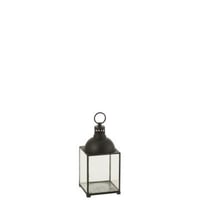 Lantaarn hagrid glas/ijzer zwart small