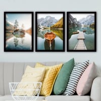 Lulu Decoratief ingelijst schilderij (3 stuks) | MDF & kunststof lijst | 35 x 45 cm