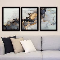 Lulu Decoratief ingelijst schilderij (3 stuks) | MDF & kunststof lijst | 35 x 45 cm