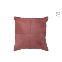 Kussen koehaar leder rood