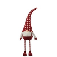 Kabouter geruite hoed staand wiebel textiel rood/wit