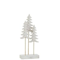 Kerstbomen op voet 3 stuks hout wit/goud small