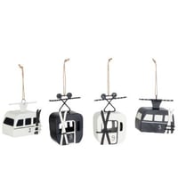 Hangers skihut metaal zwart/wit assortiment van 4