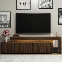 Tv-meubel Tijn met led-verlichting - 37x192x53 cm - MDF/walnoot