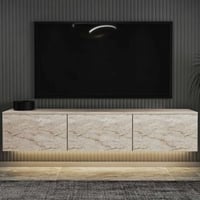 Neon Illuminated TV-meubel | 100% MELAMINE | Travertin
