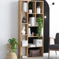 Boekenrek Demios - 100% MELAMINE - Saffier Eiken - 75 x 170 x 18 cm
