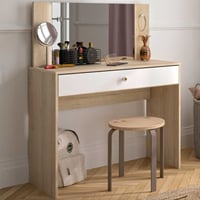 Bureau/kaptafel Under - 94x44x121cm - met lade - sonoma eik/wit