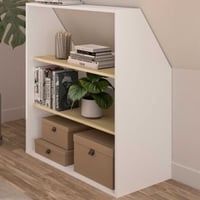 Boekenkast Under - 91x50x110cm - wit/sonoma eik