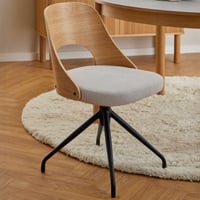 Draaibare eetkamerstoel Lucy - beige/eikfineer