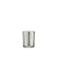 Windlicht oosters glas zilver small