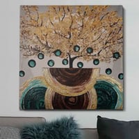 Handie Decoratief olieverfschilderij | Houten lijst | 70 x 70 cm