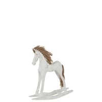 Schommelpaard albasiahout wit small