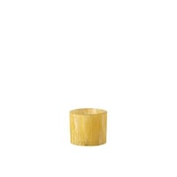 Theelichthouder lijnen glas/resin geel small