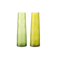 Vaas bladeren glas groen large assortiment van twee