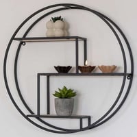 Ronde wandplankset Meghan | Ø62 x 14 cm | Zwart