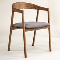 Eetkamerstoel Långön - Essenhout - 56x77x53 cm - Bruin/Grijs