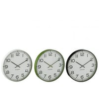 Wandklok rond plastic groen/wit/zwart large assortiment van 3