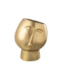 Bloempot hoofd rond modern resine goud