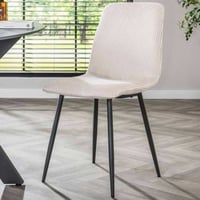 Eetkamerstoel Rock - 45x57x87cm - wit ribfluweel