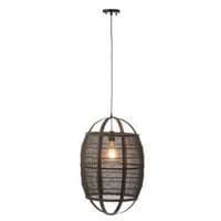 Hanglamp ion linnen/bamboe zwart small