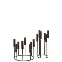 Set van 2 kandelaars pierre ijzer zwart