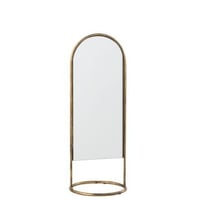 Spiegel op voet daisy ijzer/glas goud