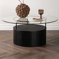Salontafel Bovall - Essen/Zwart - Ø90 cm