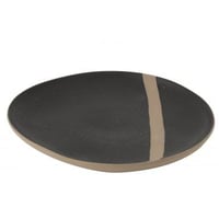 Bord keramiek zwart/taupe large