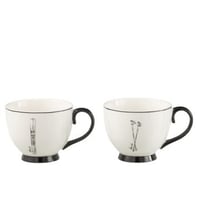 Doos 2 mokken cadeaudoos keramiek zwart/wit